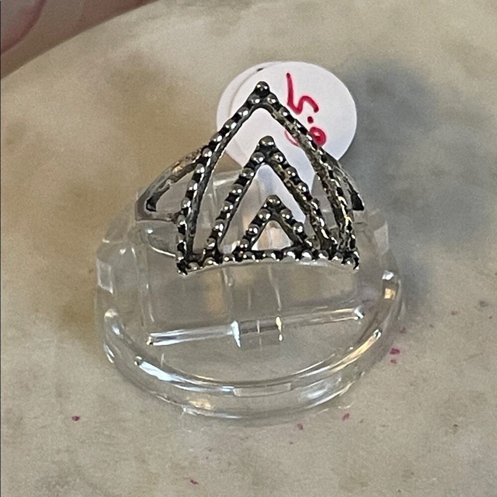 Silver Geometric Ring 6.5
